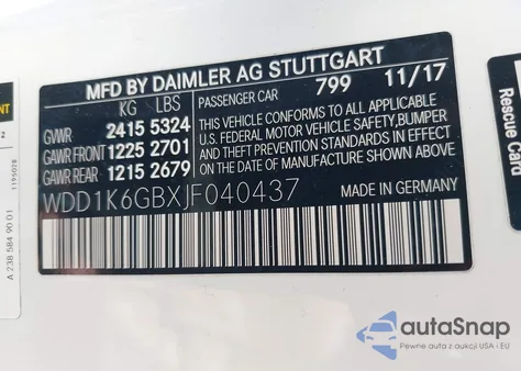 2018 Mercedes-Benz E 400 4Matic from USA, damaged, VIN WDD1K6GBXJF040437